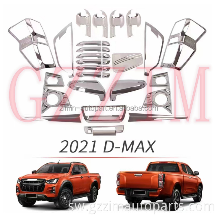 Dmax 2020 chrome kit full kits cover trim for D-max 2020 2021 exterior accessories plastic